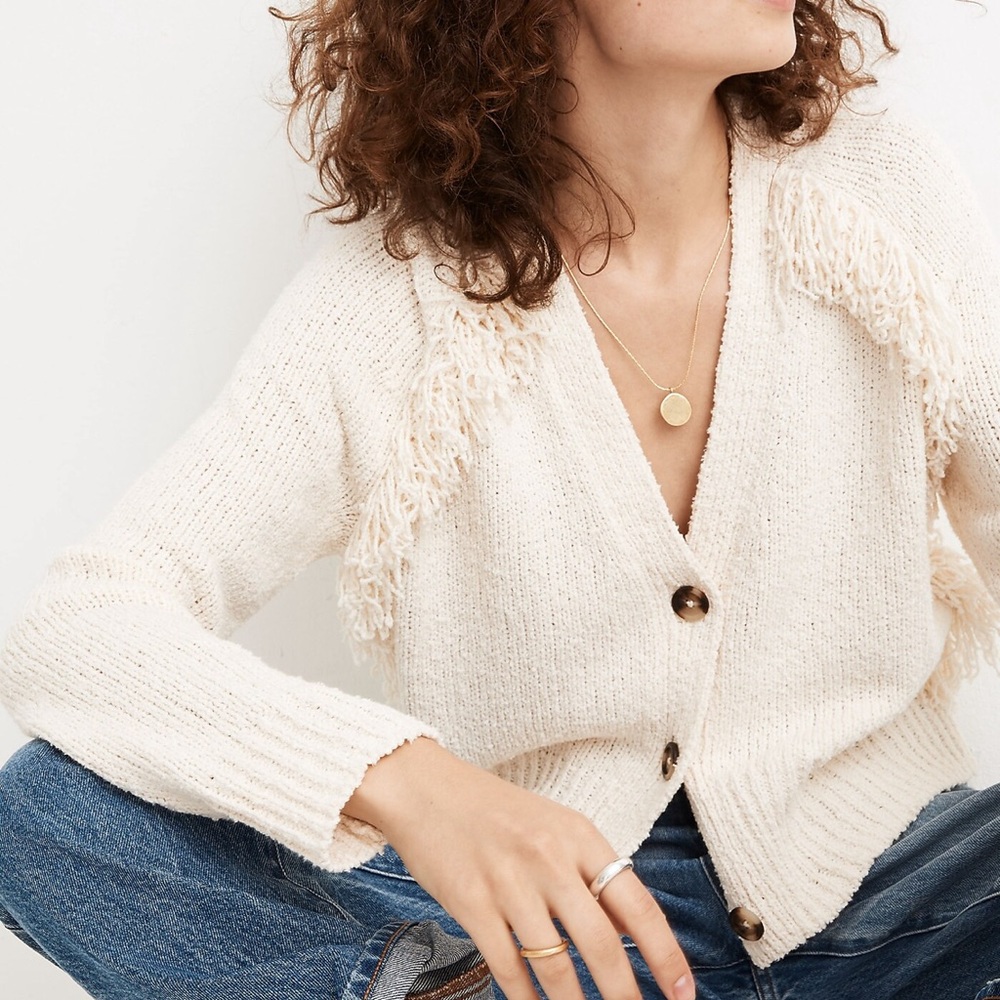 Madewell Chatterton Fringe Cardigan Sweater